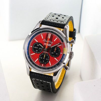 Breitling 42MM in Diameter 316L Steel Sapphire Glass Red Watch